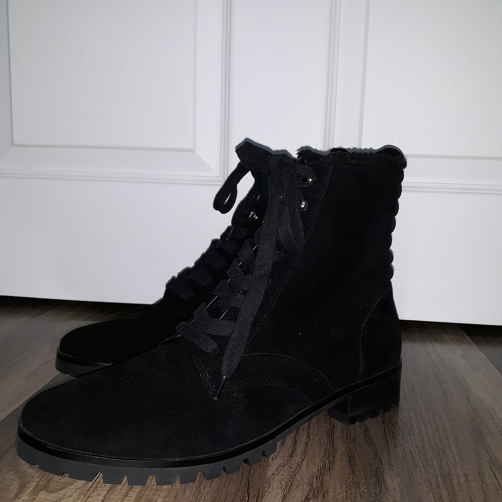 #99. Brand new KATE SPADE Raegan Black Suede Shearling Lined Boots. Size: 9.5 - Picture 4 of 11